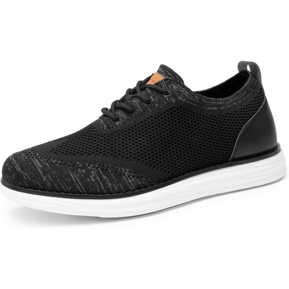 ⚡Men Black Grey Knit Flex Breeze Mesh Oxford Lace-Up Lightweight Walking Sneaker - Picture 1 of 9